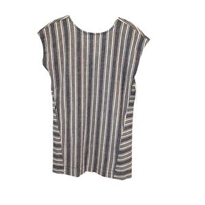 Peyton & Parker Striped Linen Blend Blue and White Dress with Pockets NWT